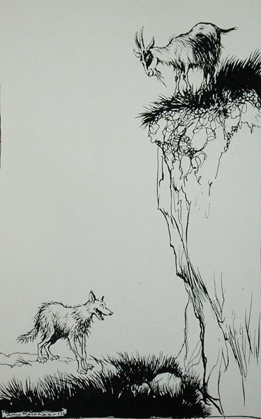Ulven og geden, illustration fra 