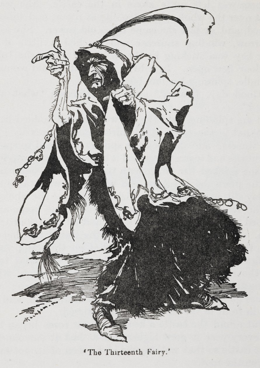 Den trettende fe fra Briar Rose (Sleeping Beauty) af Arthur Rackham