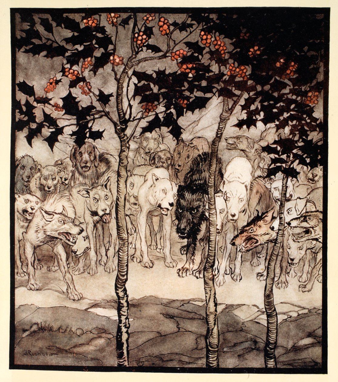 De stod udenfor, fyldt med vildskab og rædsel, illustration fra 
