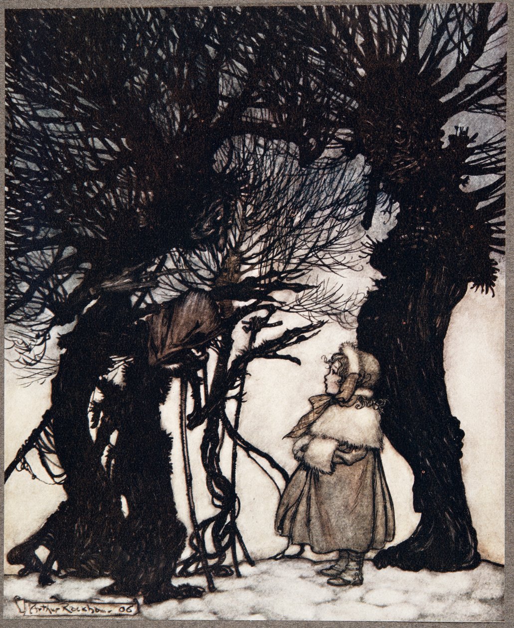 De advarede hende ..., fra Peter Pan in Kensington Gardens af J M Barrie (1860 - 1937), pub. 1906 af Arthur Rackham