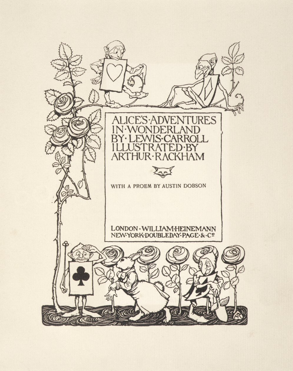 Titelside, fra Alices Adventures in Wonderland, af Lewis Carroll, pub.1907 af Arthur Rackham