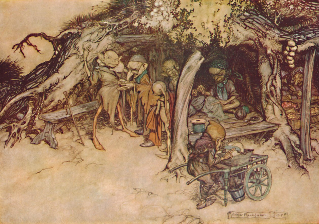To Make My Small Elves Coats, 1908, 1923 af Arthur Rackham