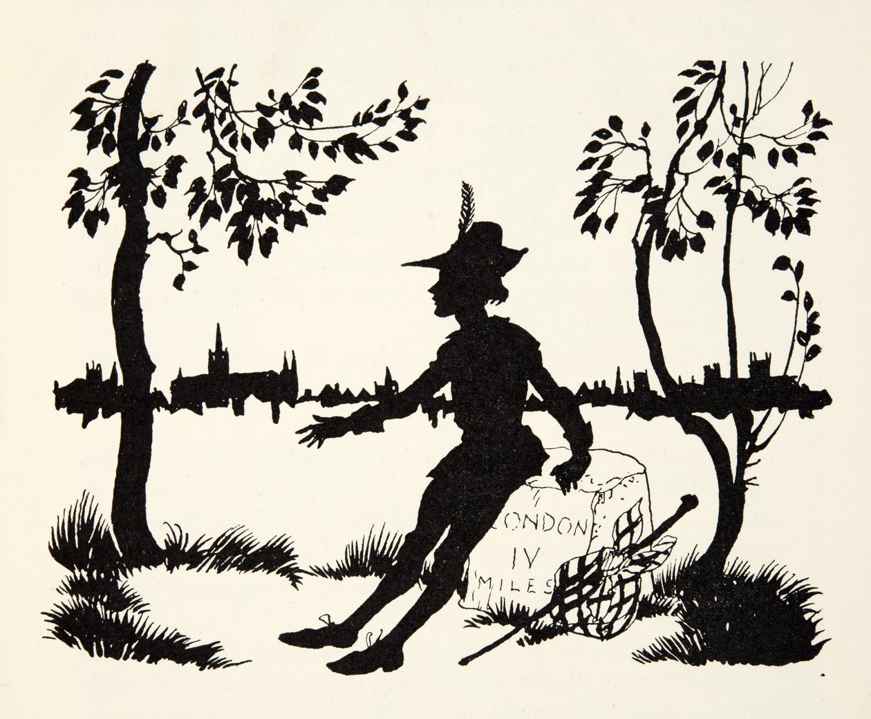 Vend igen Whittington, tre gange overborgmester i London, fra The Arthur Rackham Fairy Book, pub. 1933 af Arthur Rackham