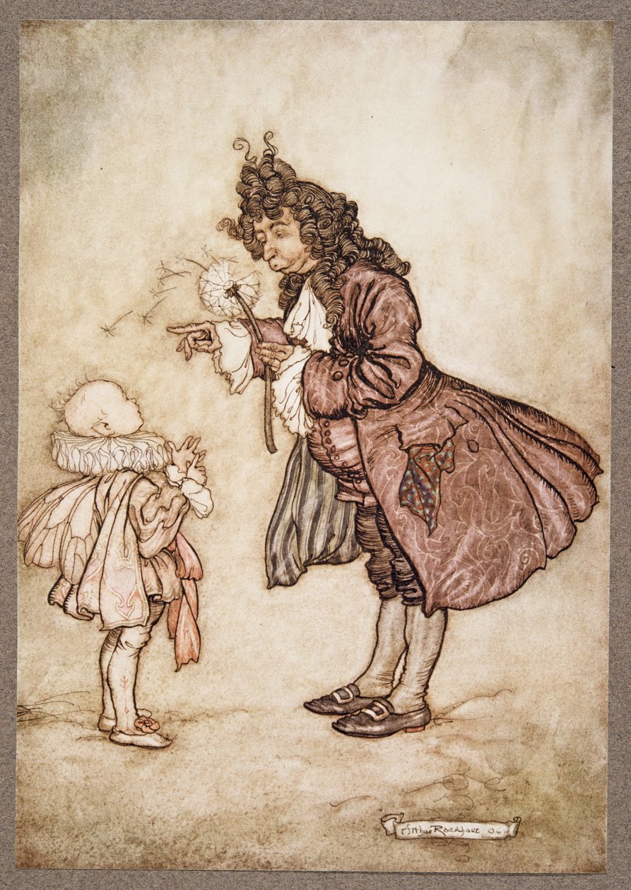Når hendes Majestæt vil vide tiden, fra Peter Pan i Kensington Gardens af J M Barrie (1860 - 1937), pub. 1906 af Arthur Rackham