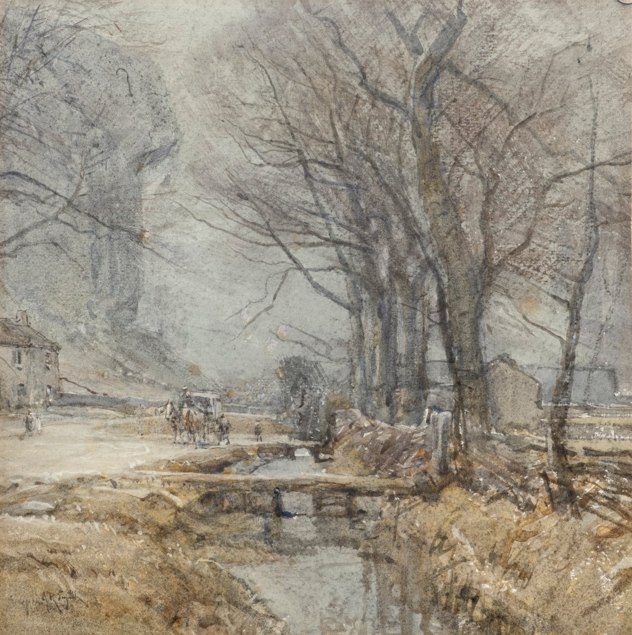 Kilnsey, Yorkshire, ca. 1927 (akvarel) af Arthur Reginald Smith