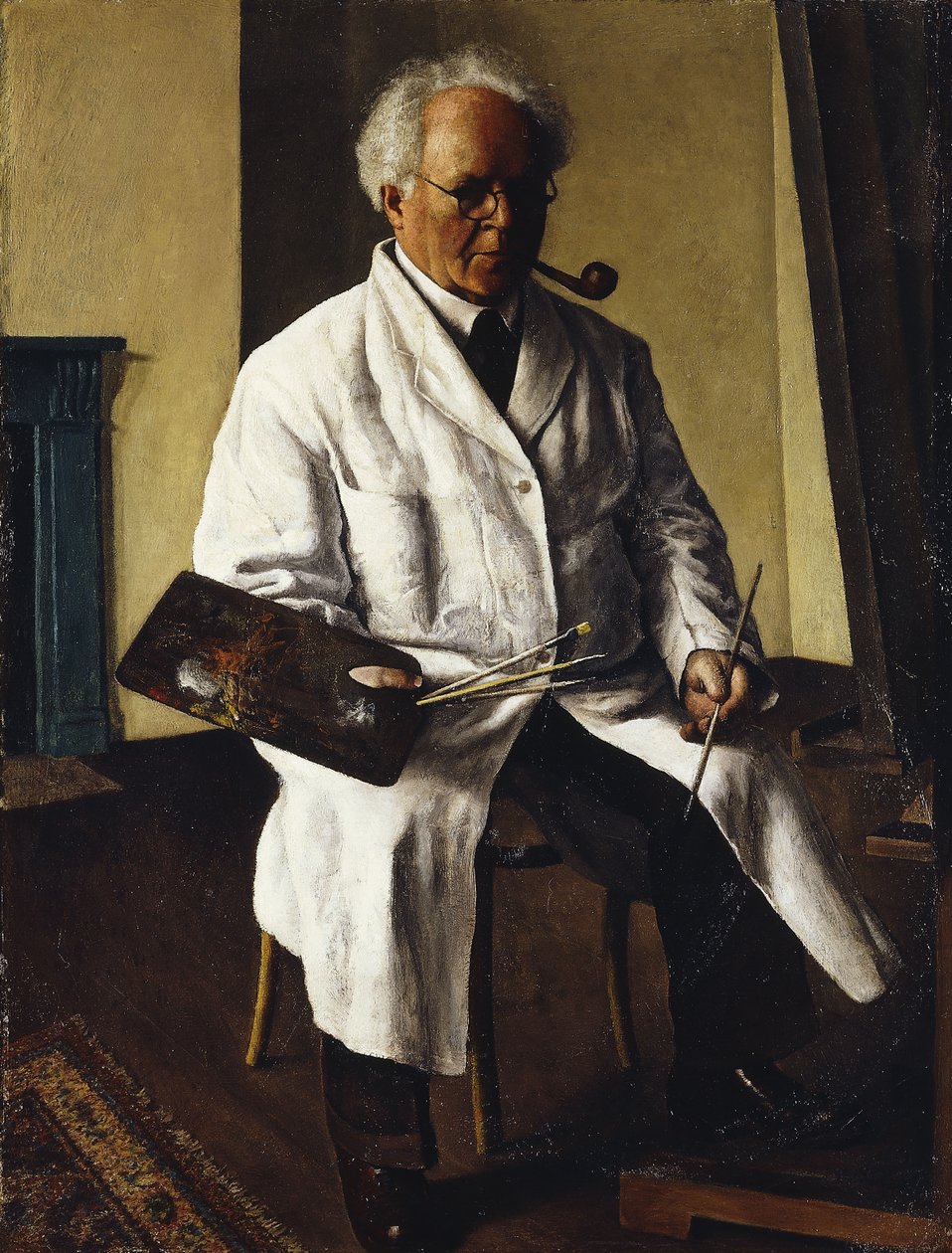 Selvportræt; Selbstportræt, ca. 1930 (olie på hardboard) af Arthur Segal