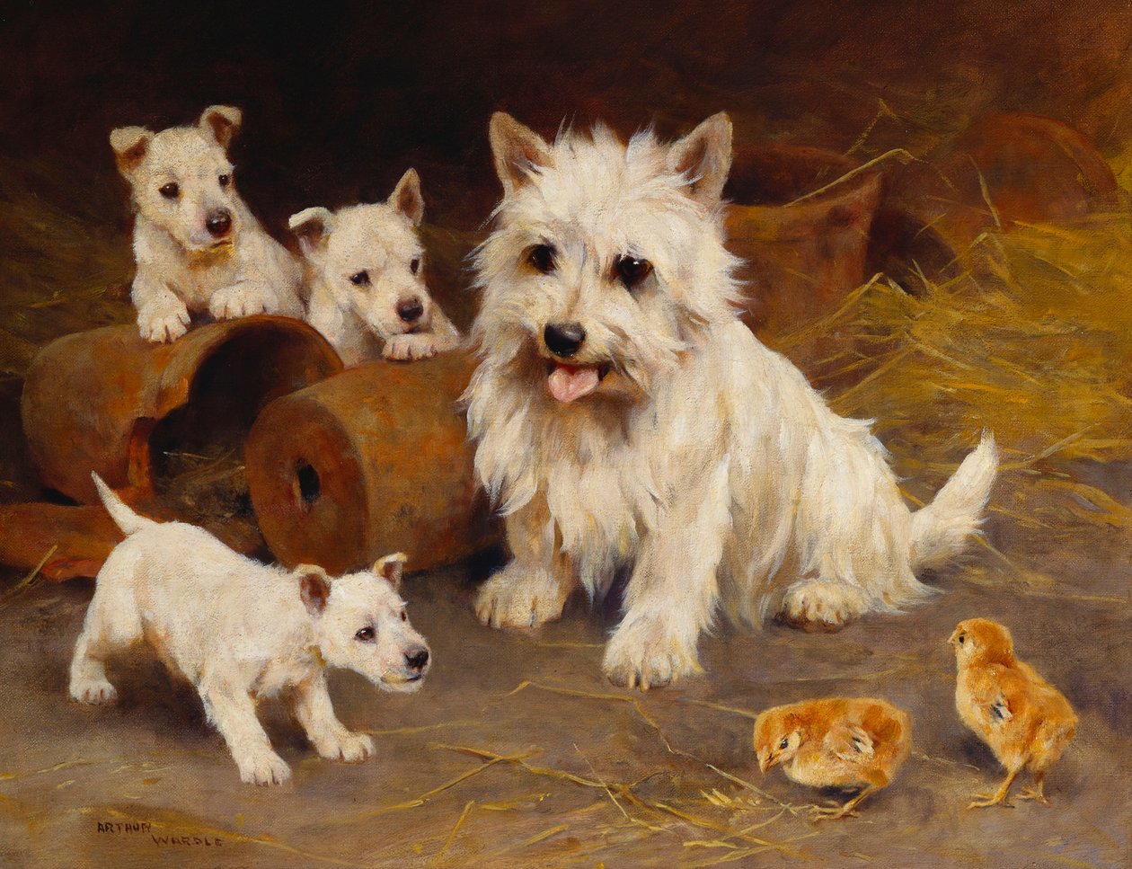 Ven eller fjende (olie på lærred) af Arthur Wardle