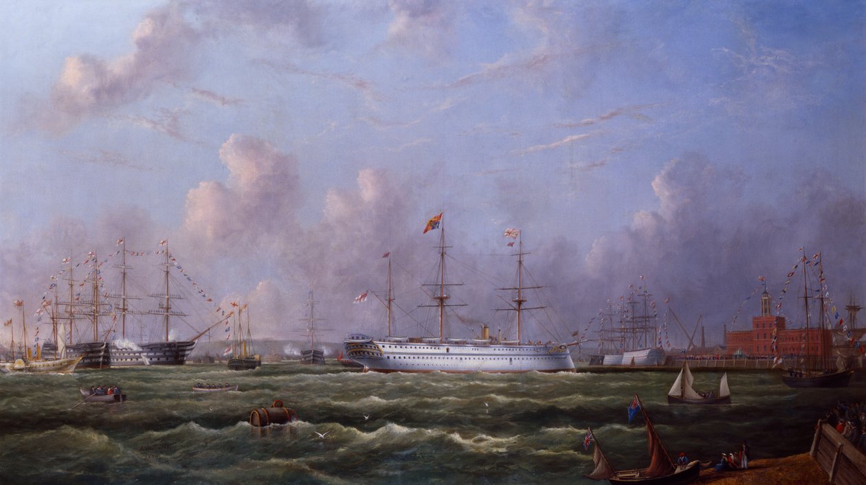 Det indiske troppeskib "Serapis" ankommer til Portsmouth af Arthur Wellington Fowles