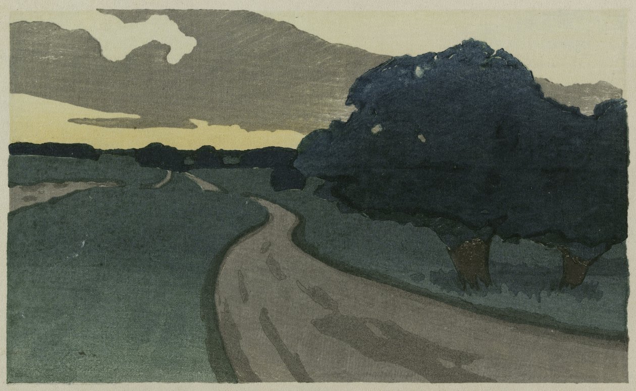 The Long Road, Argilla Road, Ipswich, 1898 (farvetræsnit) af Arthur Wesley Dow
