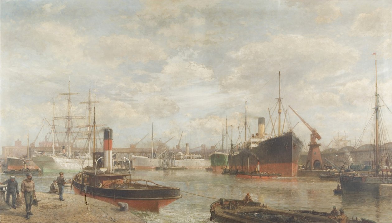 Et glimt i 1920 af Royal Edward Dock, Avonmouth af Arthur Wilde Parsons