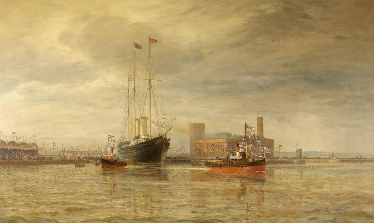 Åbning af Royal Edward Dock, Avonmouth, 9. juli af Arthur Wilde Parsons