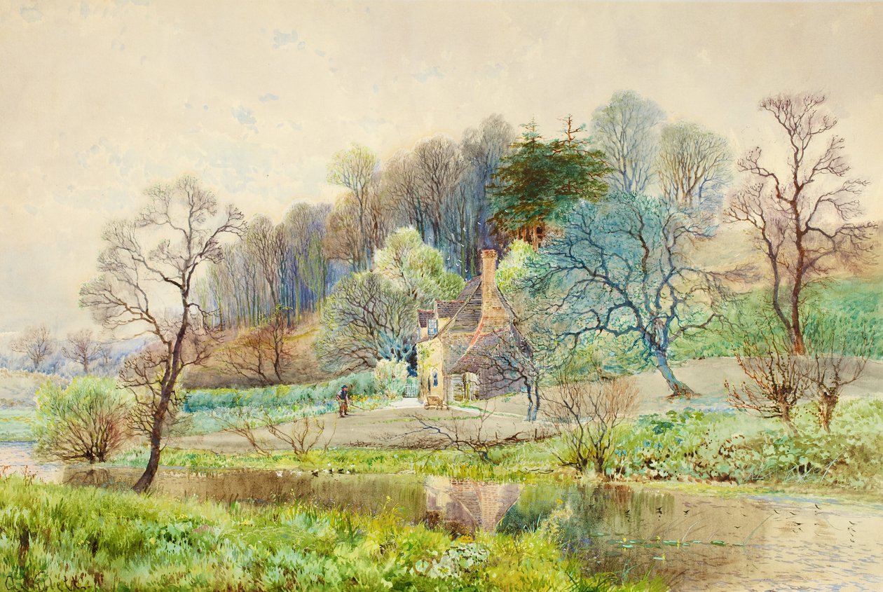 A Forest Farm, Horsham, Sussex, ca. 1880-1900 af Arthur Willett