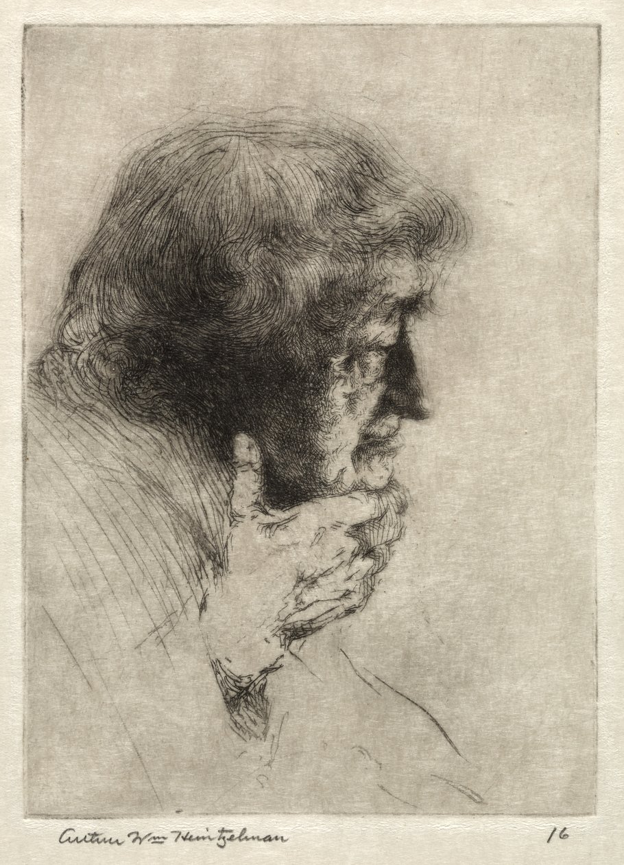 Gammel mand tænker af Arthur William Heintzelman