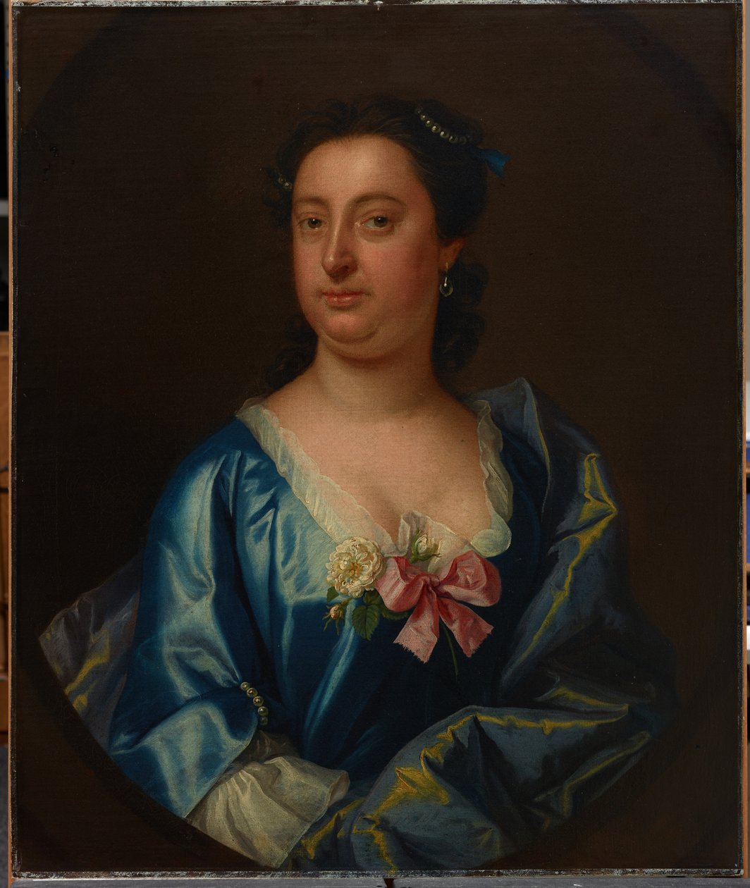 Portræt af en dame, muligvis Edward Hyde, Lord Cornbury i en kjole Rediger dette på Wikidata af Artist UnknownUnidentified painter label QS