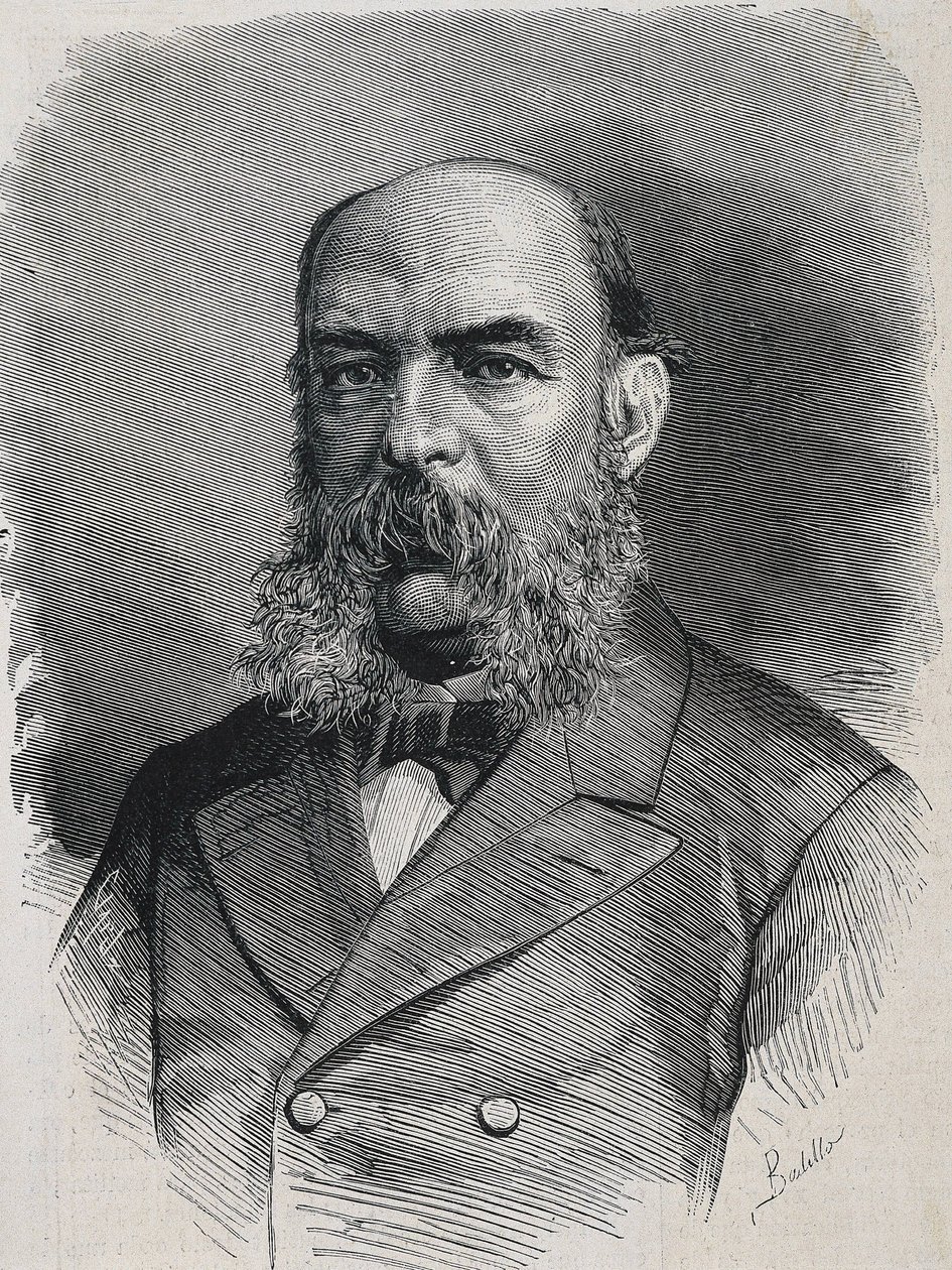AMADOR DE LOS RIOS, Jose (1818-1878). Engelsk historiker og semitiker. "La Ilustracion Espanola y Americana". Stik. af Artist Unknown