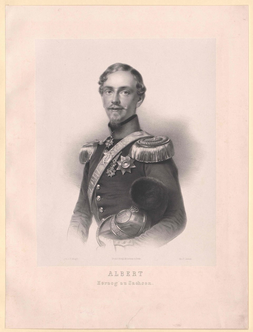 Albert I, konge af Sachsen, af Artist Unknown