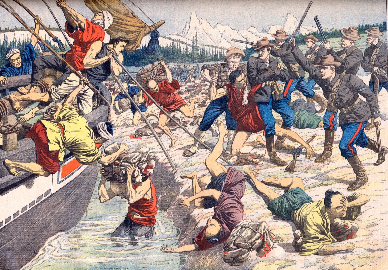 Aleuterne: Blodig konflikt mellem japanere og amerikanere på Aleuterne af Artist Unknown