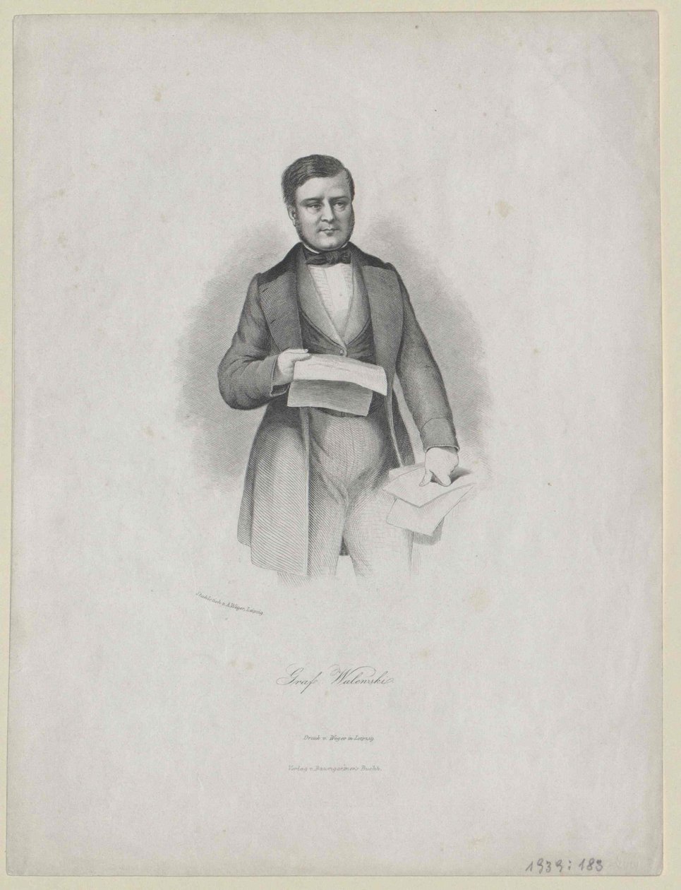 Alexandre Comte Walewski af Artist Unknown