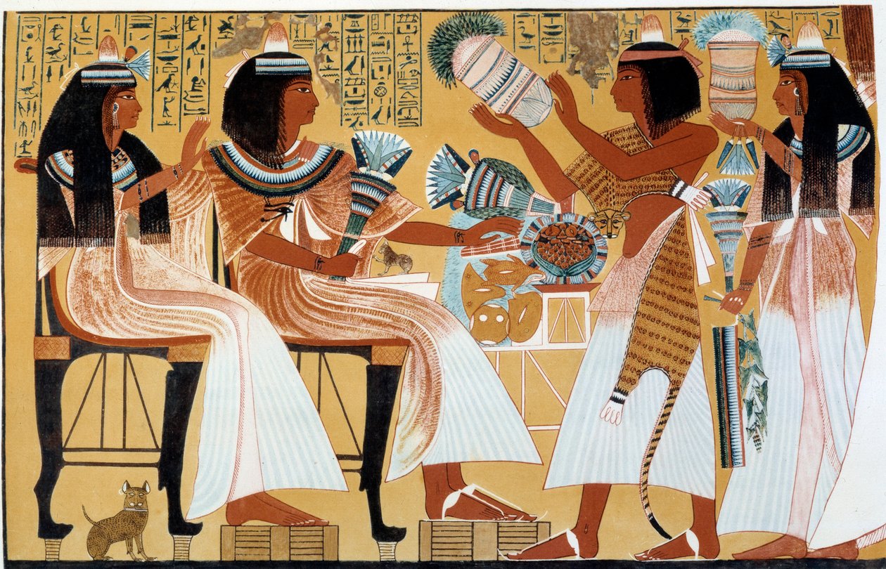 Kunst i Egypten: Ipuy og hans familie. Faksimile gengivet fra d