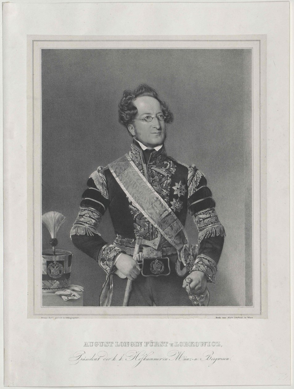 August Graf Lobkowitz af Artist Unknown