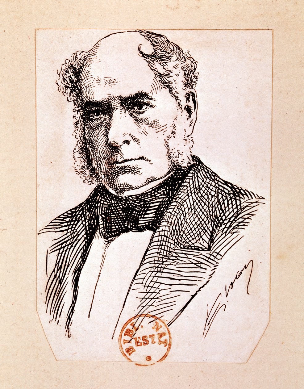BESSEMER Sir Henry, engelsk opfinder og ingeniør (tegning) af Artist Unknown