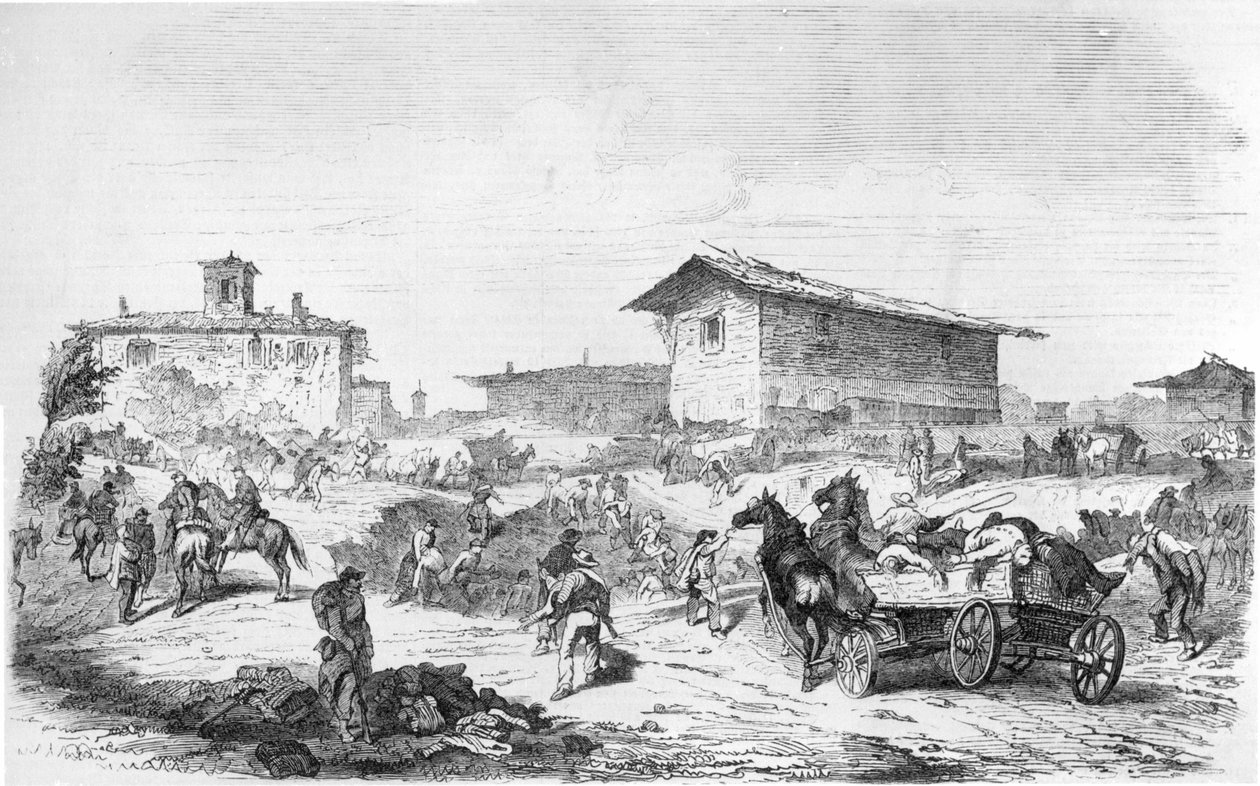 Slaget ved basic fuchsin 1859 af Artist Unknown