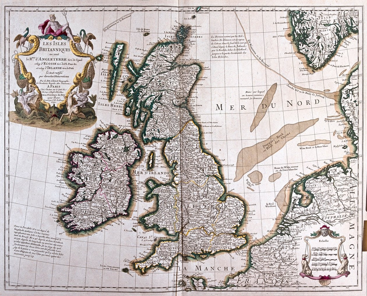 De Britiske Øer, England, Skotland og Irland. af Artist Unknown