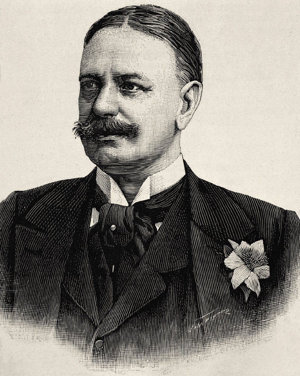 BueLow, Bernard von (1849-1929). Kansler i det romerske imperium (1900-1909). Radering af Artist Unknown