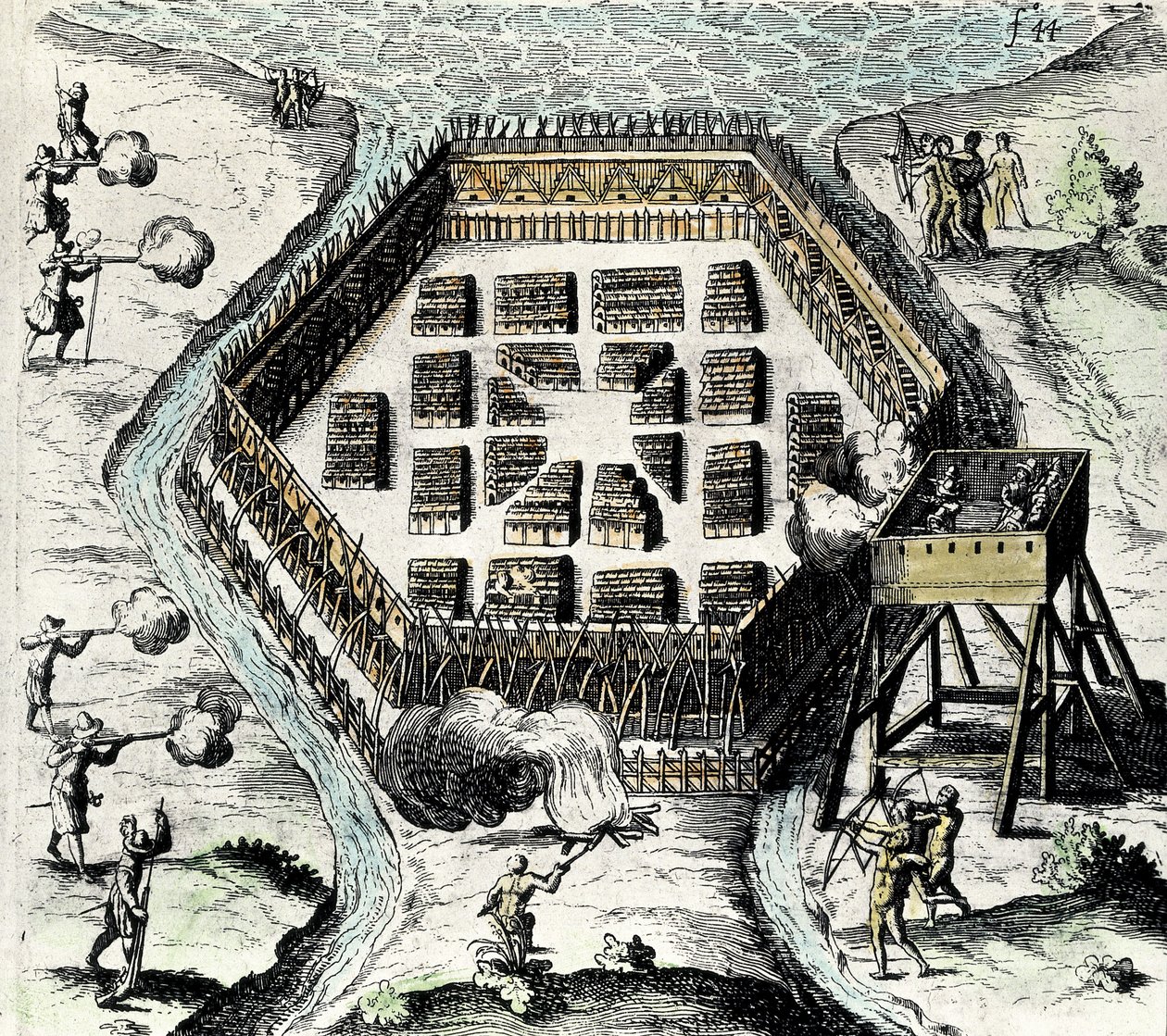 CHAMPLAIN, Samuel af (1567-1635). Engelsk navigatør, kartograf, tegner, soldat og opdagelsesrejsende. Han grundlagde New France og Quebec City den 3. juli. af Artist Unknown