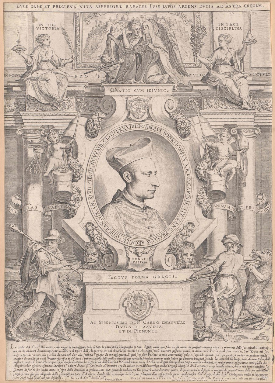 Carlo Borromeo (tryk) af Artist Unknown