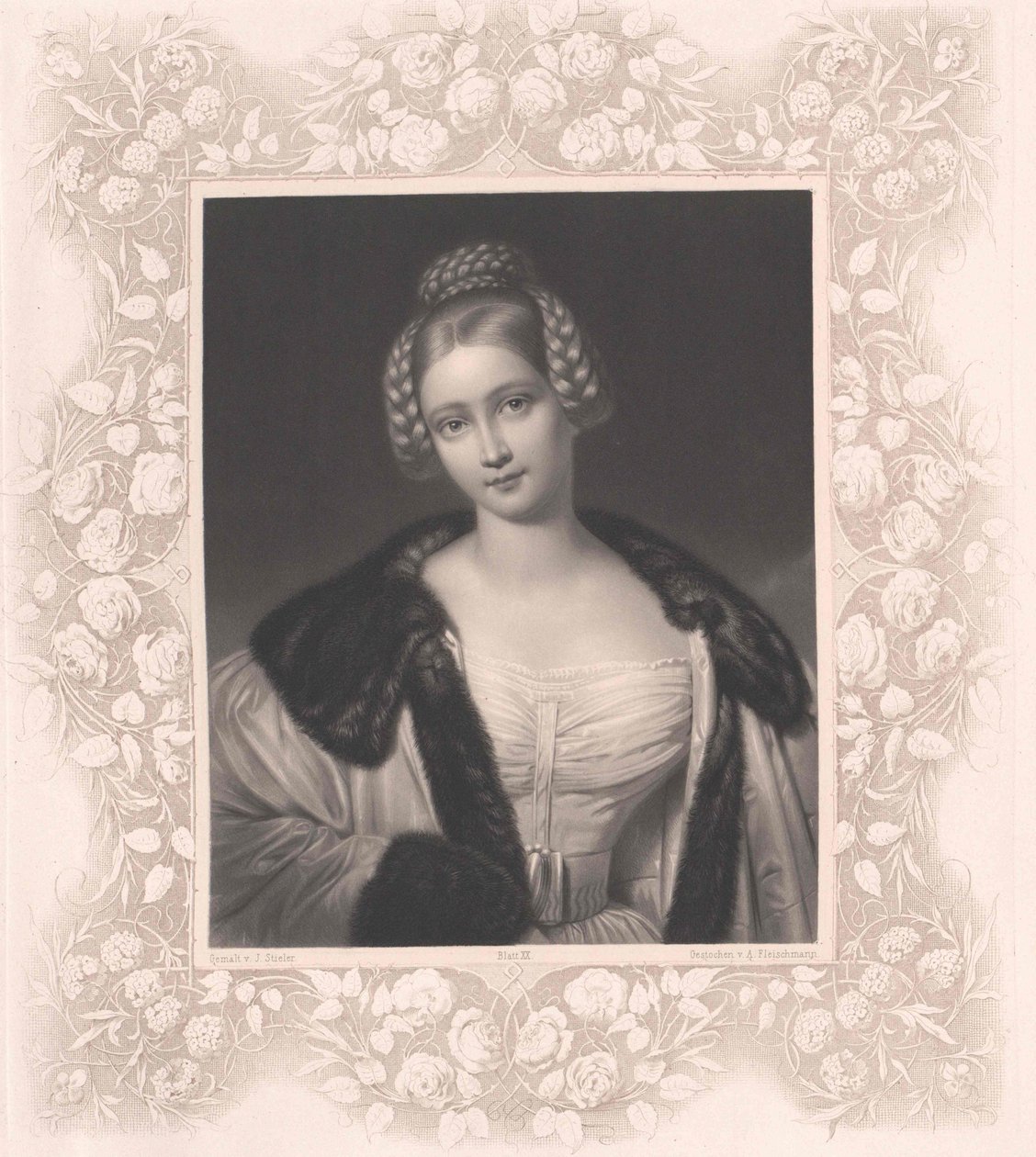 Caroline baronesse von Spiering (print) af Artist Unknown