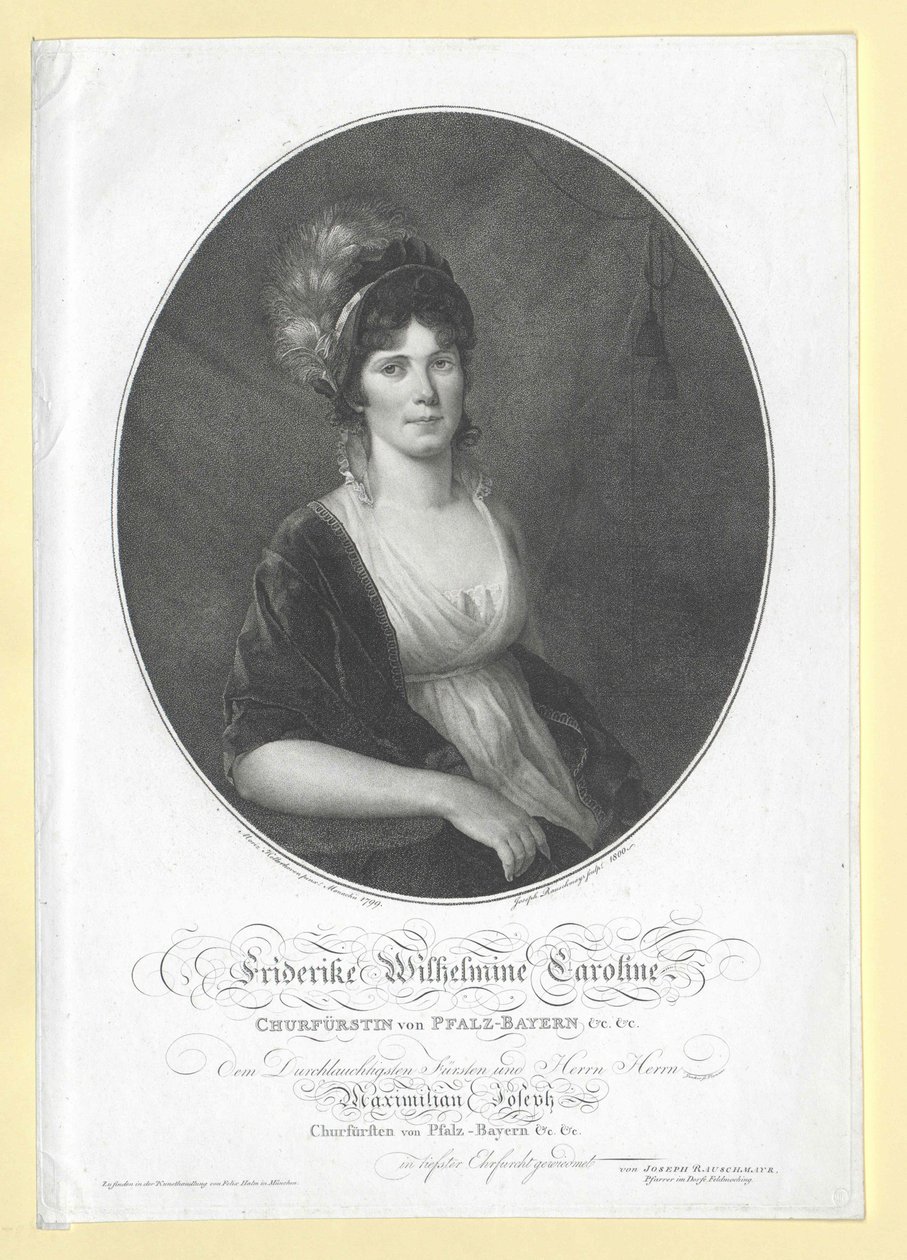 Caroline von Baden af Artist Unknown