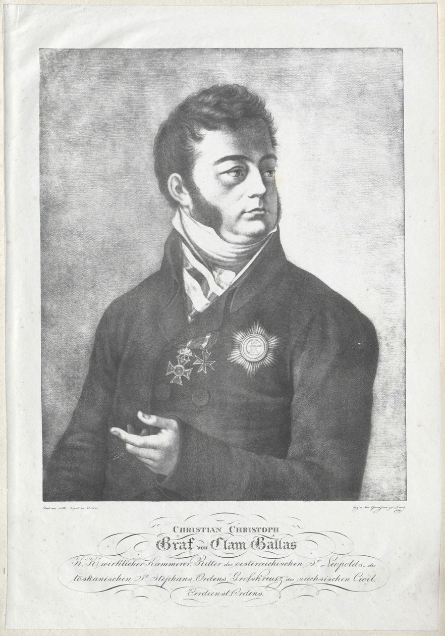 Christian Christoph greve Clam-Gallas af Artist Unknown