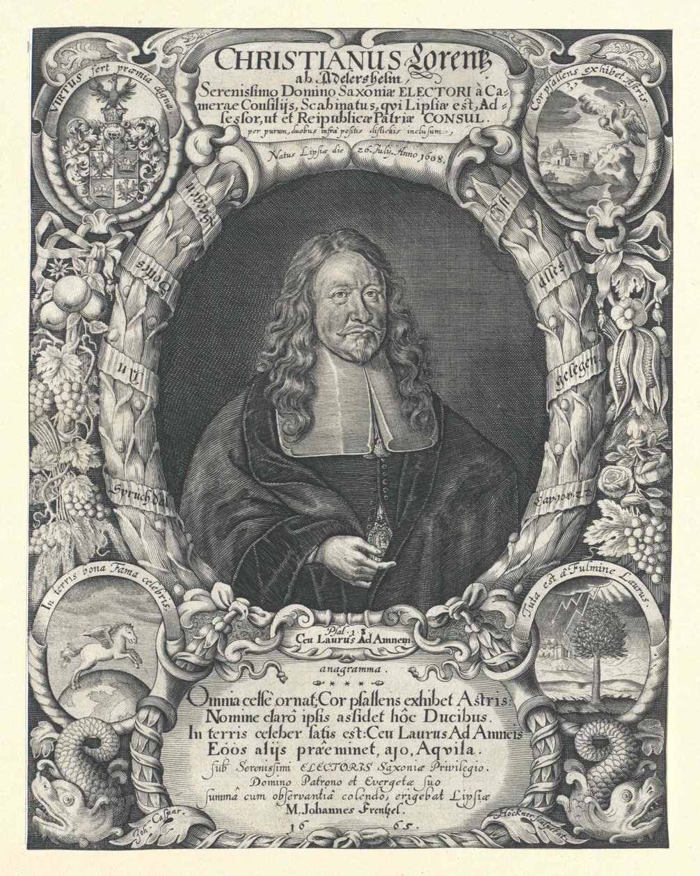 Christian Lorenz Adlershelm (print) af Artist Unknown