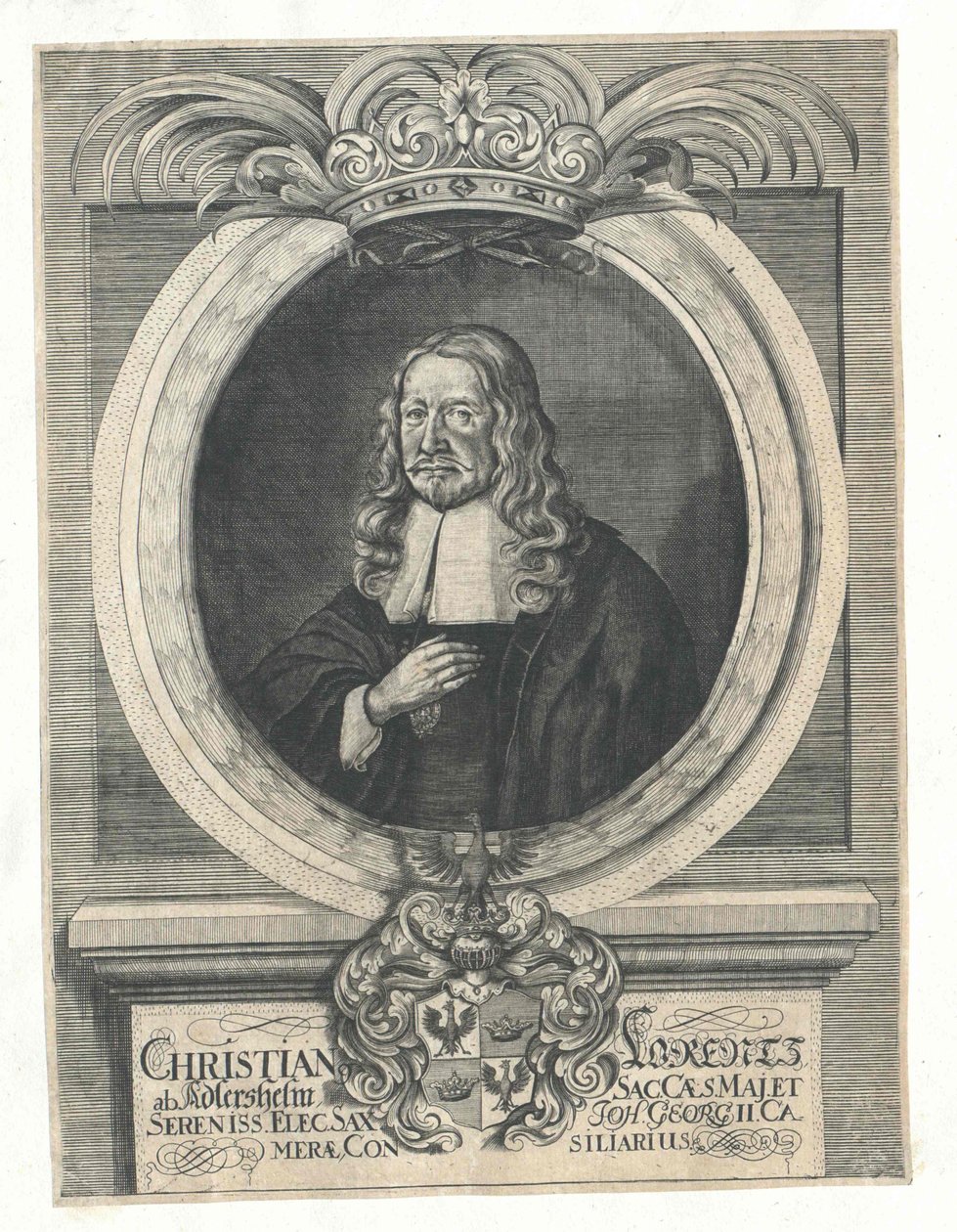 Christian Lorenz Adlershelm (print) af Artist Unknown