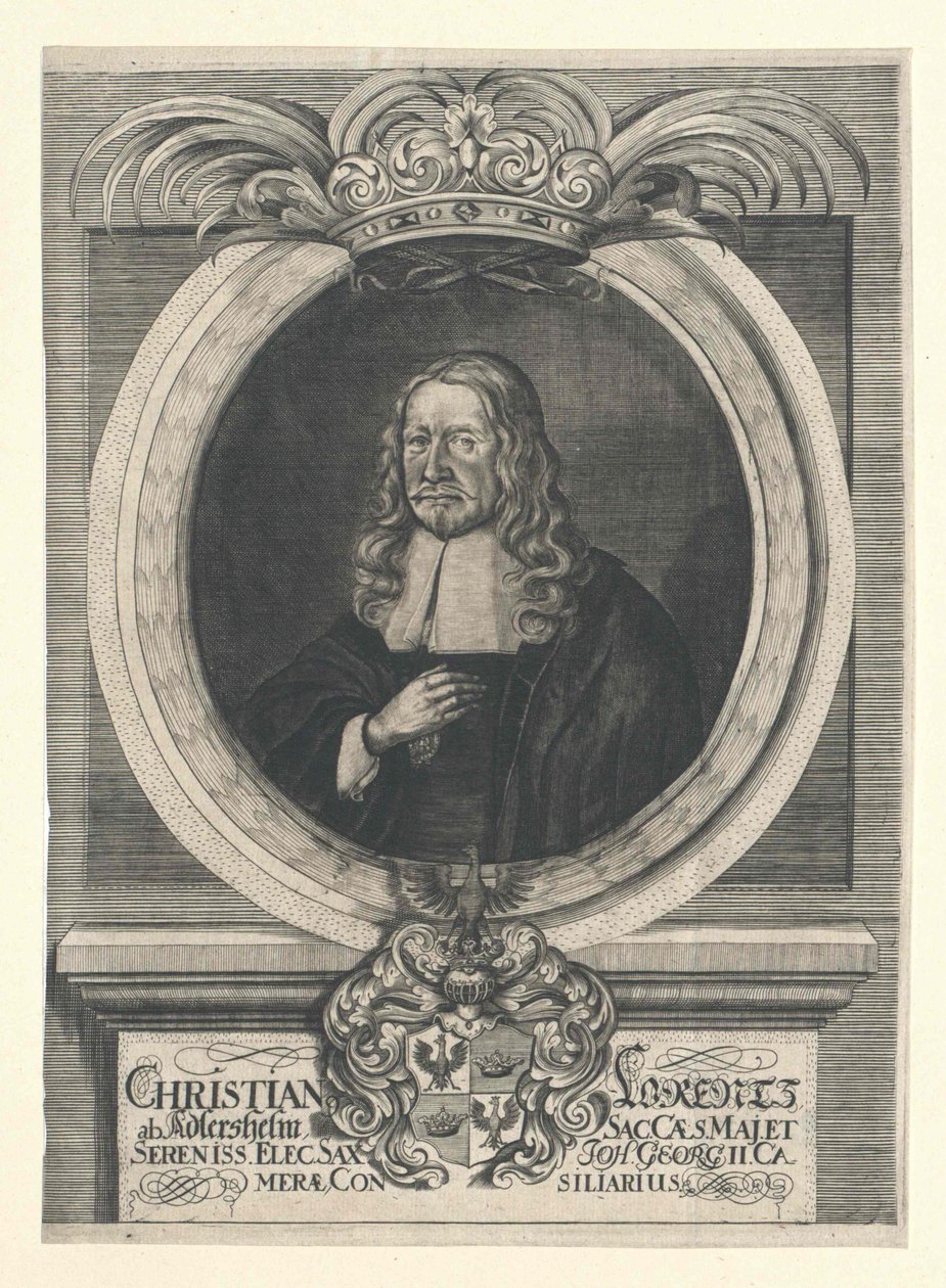 Christian Lorenz Adlershelm (print) af Artist Unknown
