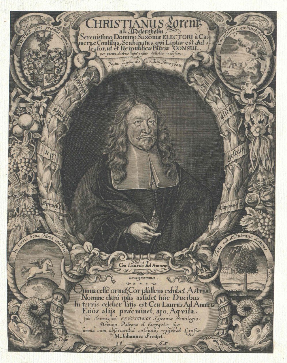 Christian Lorenz Adlershelm (print) af Artist Unknown