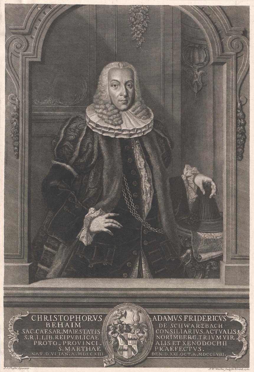 Christoph Adam Frederick Behaim von Schwarzbach af Artist Unknown