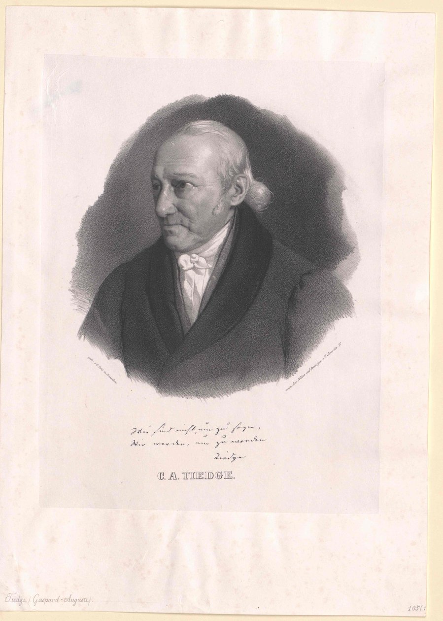 Christoph August Tiedge (print) af Artist Unknown