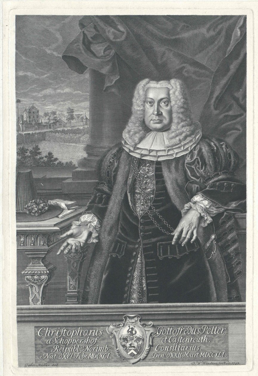Christoph Godfrey Peller von Schoppershof zu Kastenreuth af Artist Unknown