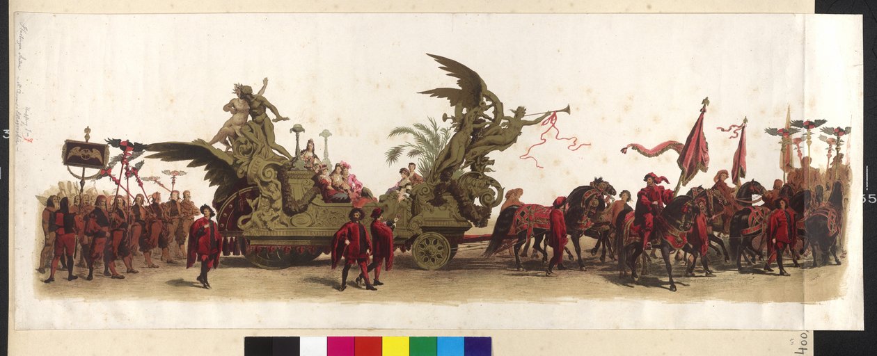 Vogn fra Makart-Festzug (optog i anledning af Franz Josefs og Elisabeths sølvbryllup) den 27. april. April 1879 i Wien af Artist Unknown