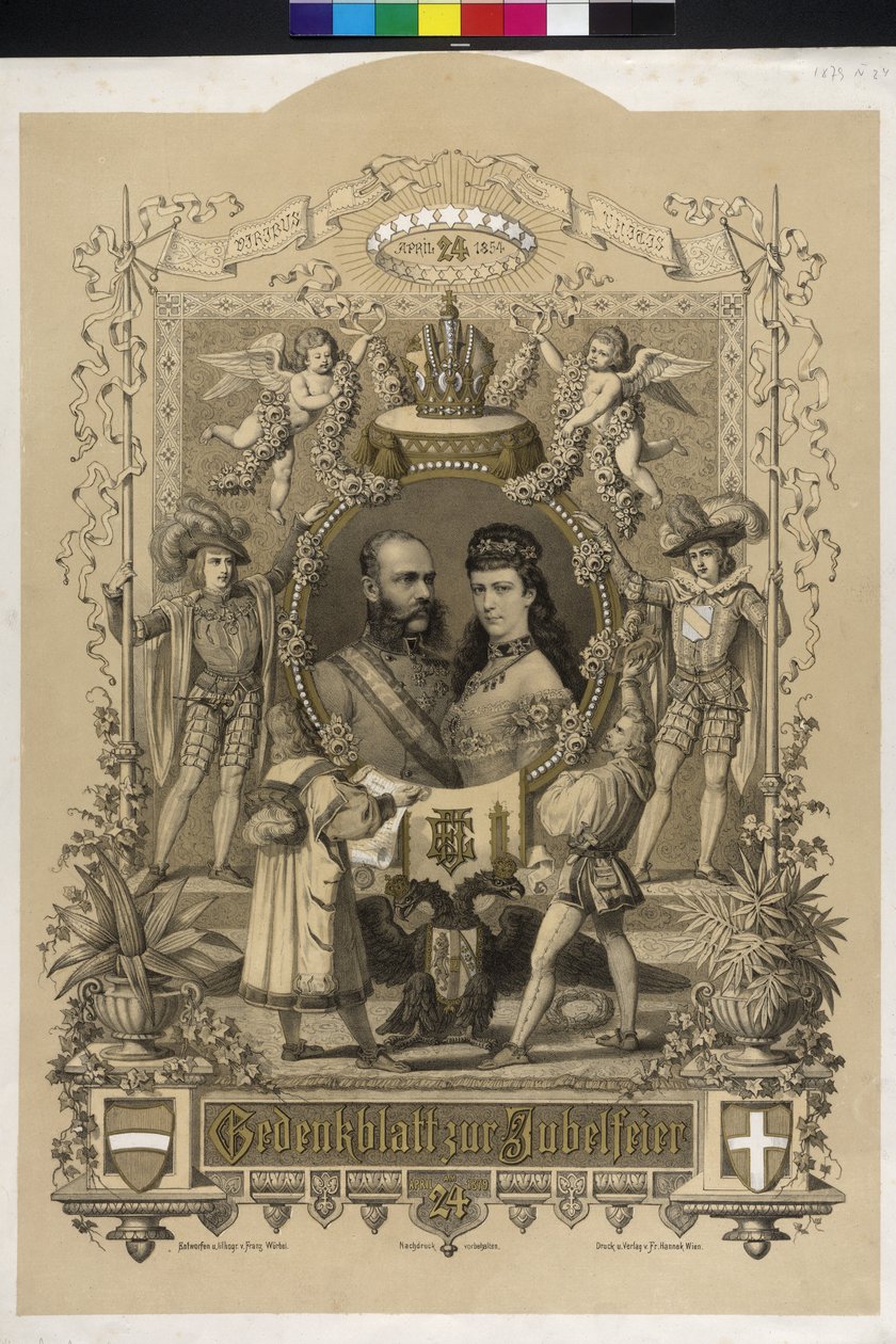 Mindepapir til kejserparrets sølvbryllup 1879 af Artist Unknown