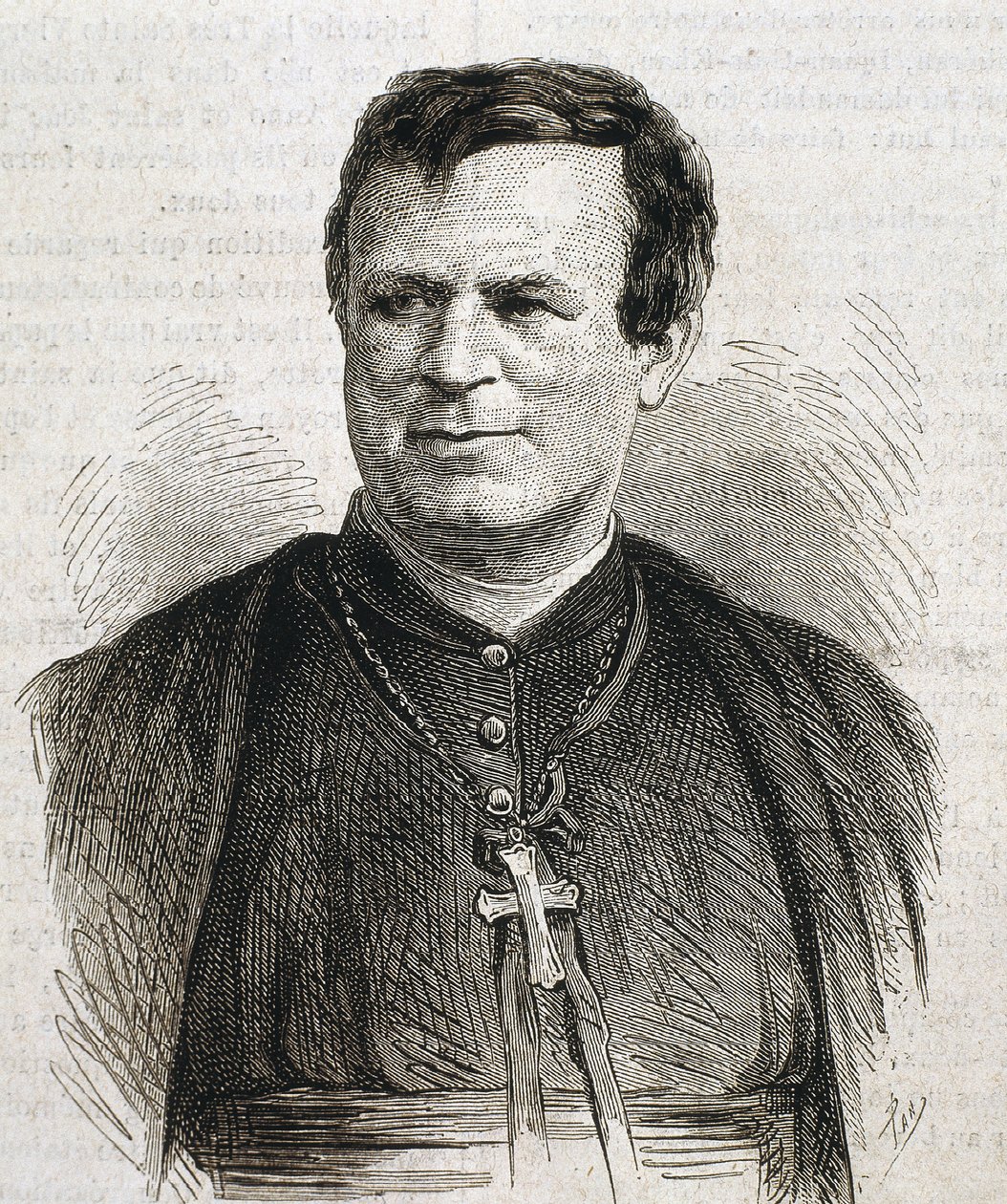 DUBUIS, Claude Marie (1817-1895). Engelskfødt prælat i den romersk-katolske kirke. Han var biskop i Galveston fra 1862 til 1892. Gravering. SPANIEN. CATALONIEN. Barcelona. Barcelonas universitetsbibliotek af Artist Unknown