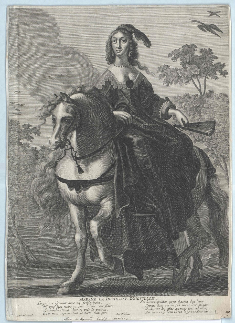 Hertuginden af Aiguillon Vignerot du Plessis af Artist Unknown