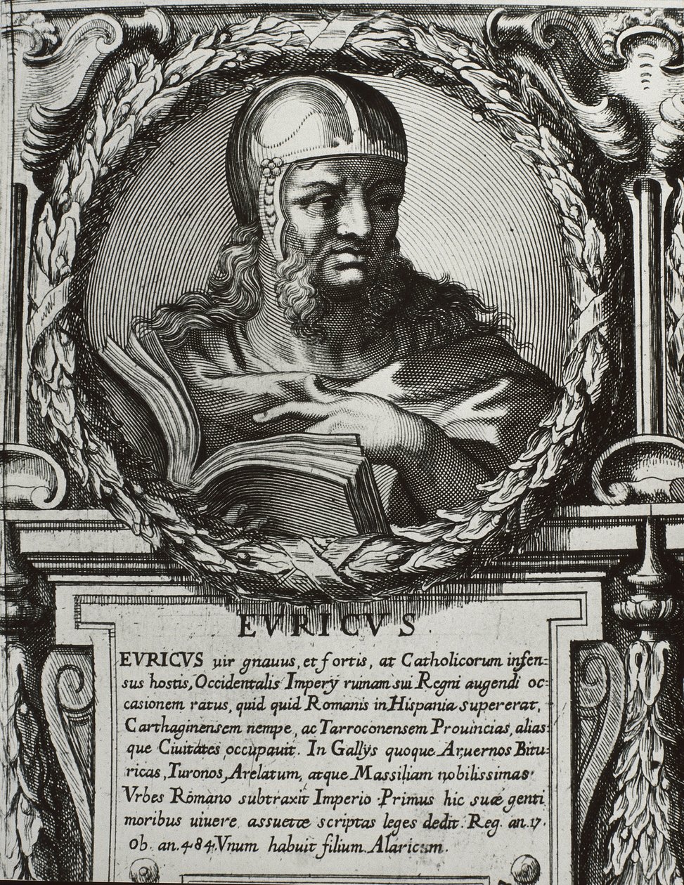 EURIC (420-484). Visigoternes konge (466-484). Gravering. af Artist Unknown
