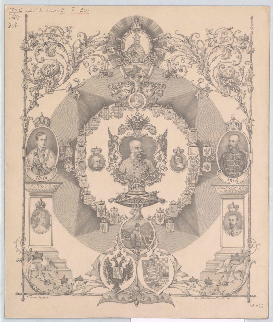 Kejser af Østrig Franz Joseph I (print) af Artist Unknown
