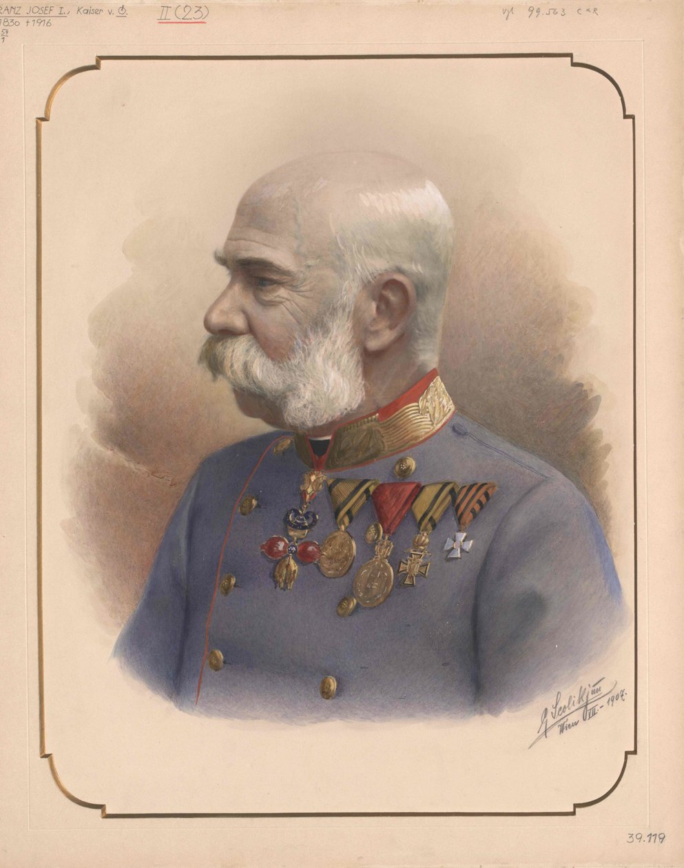 Kejser af Østrig Franz Joseph I (print) af Artist Unknown