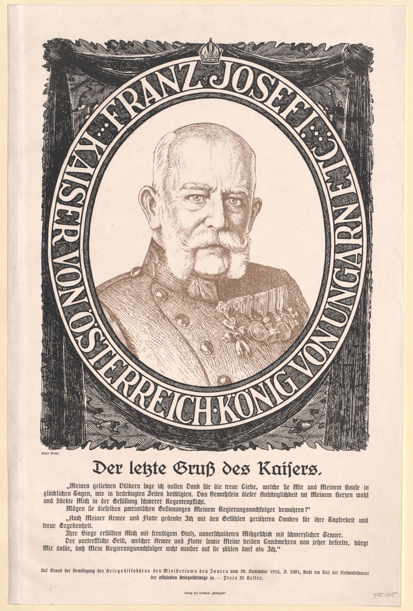Kejser af Østrig Franz Joseph I af Artist Unknown