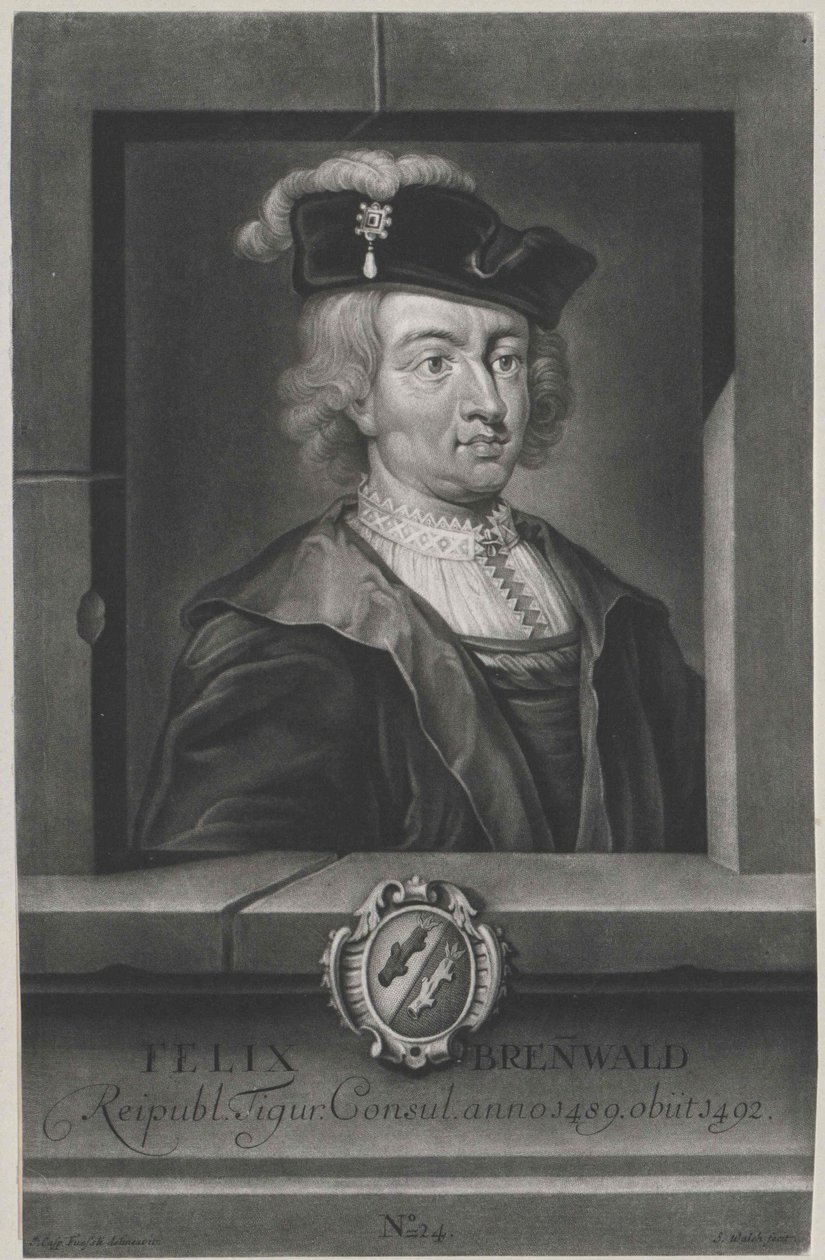 Felix Brennwald (print) af Artist Unknown