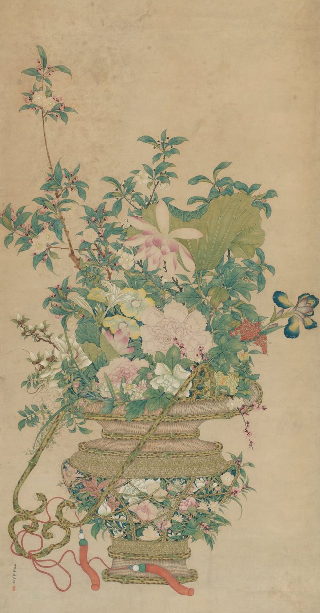 Blomster i de fire årstider af Artist Unknown